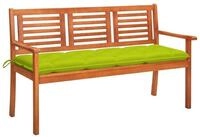 vidaXL Gartenbank 3-Sitzer-Gartenbank mit Auflage 150 cm Massivholz Eukalyptus...