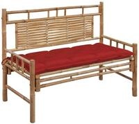 vidaXL Gartenbank Gartenbank mit Auflage 120 cm Bambus (1-St)