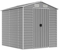 vidaXL Ger&auml;tehaus, Gartenhaus Hellgrau 191x215x198 cm Verzinkter Stahl