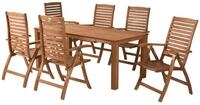 MERXX Garten-Essgruppe Paraiba, (7tlg. Set, 6 Klappsessel, 1 Tisch), Klappsessel,