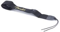 Fender Gitarrengurt, Black Polyester Logo Strap Yellow - Gitarrengurt