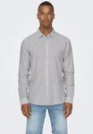 ONLY & SONS Kurzarmhemd ONSCAIDEN LS STRIPE LINEN SHIRT 660 NOOS