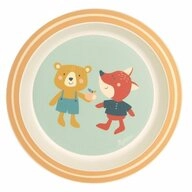 Sigikid Teller 4 Freunde B&auml;r und Fuchs Yellow