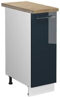 Vicco Apothekerschrank Fame-Line, Dunkelblau Hochglanz/Wei&szlig;, 30 cm, AP Eiche...