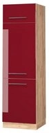 Vicco K&uuml;hlumbauschrank Fame-Line, Bordeaux Hochglanz/Goldkraft Eiche, 60 cm...