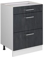 Vicco Unterschrank R-Line, Schwarz Beton/Wei&szlig;, 60 cm ohne Arbeitsplatte (1-St)