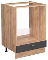 Vicco Herdumbauschrank Fame-Line, Anthrazit-Gold/Goldkraft Eiche, 60 cm ohne