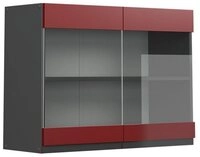 Vicco Glash&auml;ngeschrank R-Line, Rot/Anthrazit, 80 cm J-Shape (1-St)