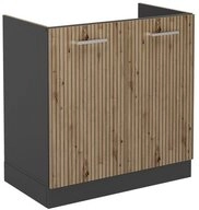 Vicco Unterschrank R-Line, Artisan-Eiche/Anthrazit, 80 cm ohne Arbeitsplatte...