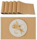 relaxdays Platzset Tischset 6er Set Bambus, (6-St., 6er Set), natur