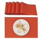 relaxdays Platzset Tischset 6er Set Bambus, (6-St., 6x Tischmatte), rot
