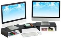 relaxdays Monitorst&auml;nder Schwarzer Monitorst&auml;nder f&uuml;r 2 Monitore, (1-tlg)