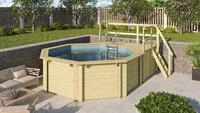 Karibu Achteckpool Massivholzpool kdi Schwimmbecken Gartenpool, Massivholz,