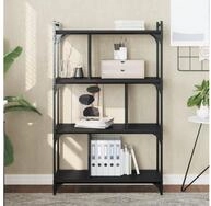 vidaXL B&uuml;cherregal vidaXL B&uuml;cherregal 4 B&ouml;den Schwarz 76x32x123 cm...