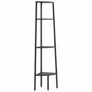 vidaXL B&uuml;cherregal Eckregal mit 4 Ablagen Schwarz 45,5x31,5x150 cm, 1-tlg.