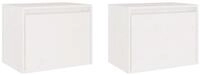 vidaXL Nachttisch NA Nachttisch Wandschr&auml;nke2er Set Wei&szlig; 45x30x35 cm...