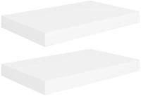vidaXL Wandregal, Schweberegale 2 Stk. Wei&szlig; 40x23x3,8 cm MDF