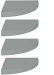 vidaXL Wandregal, Eck-Schweberegale 4 Stk. Grau 35x35x3,8 cm MDF