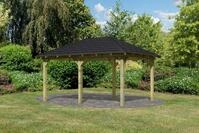 Karibu Pavillon Perida, (Set), BxTxH: 345x485x296 cm, mit schwarzen Dachschindeln