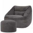 icon Sitzsack Riesen Sessel XXL aus Cord Flauschig &bdquo;Natalia" mit Sitzpouf