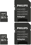 Philips Micro SDHC Karte 32GB Speicherkarte UHS-I U1 Class 10 2er Pack...