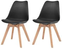 vidaXL Esszimmerstuhl Esszimmerst&uuml;hle 2 Stk. Schwarz Kunststoff (2 St)