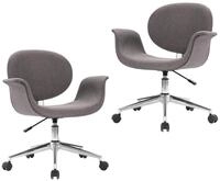 vidaXL Esszimmerstuhl Drehbare Esszimmerst&uuml;hle 2 Stk. Grau Stoff (2 St)
