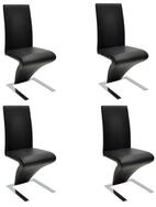 vidaXL Esszimmerstuhl Esszimmerst&uuml;hle 4 Stk. Schwarz Kunstleder (4 St)