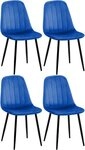 CLP Esszimmerstuhl Baxter (4er Set, 4 St), gesteppter Samt-Bezug