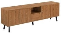 en.casa Lowboard, Hedemora TV Lowboard f&uuml;nf T&uuml;ren 140 x 30 x 45,5 cm Dunkler