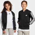 Kapuzensweatjacke ADIDAS SPORTSWEAR "ESSENTIALS KIDS", Damen, Gr. 164, schwarz-wei&szlig;