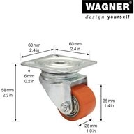 WAGNER design yourself Schwerlastrolle Schwerlast-Lenkrolle RO 6935 rot