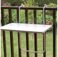 GAUTZSCH Balkonh&auml;ngetisch in wei&szlig;, Stahl - 60x0,1x40cm (BxHxT)