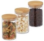 relaxdays Vorratsglas 3er Set Vorratsgl&auml;ser mit Deckel 800 ml, Glas