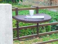 Garden Pleasure Balkonh&auml;ngetisch Rattan, Polyrattan, klappbar, 60x50 cm