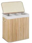 relaxdays W&auml;schesortierer Bambus W&auml;schekorb 3 F&auml;cher (1 St), natur braun