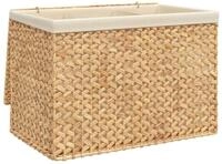 vidaXL W&auml;schekorb W&auml;schekorb mit 3 F&auml;chern 75x42,5x52 cm Wasserhyazinthe (1...