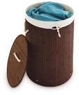 relaxdays W&auml;schekorb Bambus rund, braun