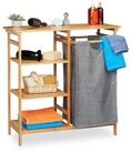 relaxdays Badregal Bambus Badregal mit W&auml;schekorb