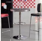 FINEBUY Bartisch FB45665 &Oslash; 60 cm American Diner Schwarz / Alu Design...