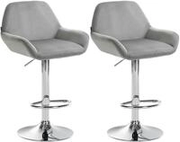 CLP Barhocker Braga Samt (Set, 2er), drehbar und stufenlos h&ouml;henverstellbar