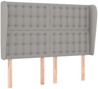 vidaXL Bett Kopfteil mit Ohren Hellgrau 147x23x118/128 cm Stoff (1-tlg)