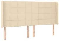 vidaXL Bett Kopfteil mit Ohren Creme 203x16x118/128 cm Stoff (1-tlg)