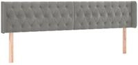 vidaXL Kopfteil, Bett Kopfteil mit Ohren Hellgrau 203x16x78/88 cm Samt