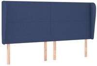 vidaXL Bett Kopfteil mit Ohren Blau 203x23x118/128 cm Stoff (1-tlg)