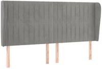 vidaXL Bett Kopfteil mit Ohren Hellgrau 203x23x118/128 cm Samt (1-tlg)