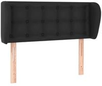 vidaXL Bett Kopfteil mit Ohren Schwarz 93x23x78/88 cm Kunstleder (1-tlg)
