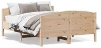 vidaXL Bettgestell, Massivholzbett mit Kopfteil 160x200 cm Kiefer