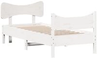 vidaXL Bett Massivholzbett ohne Matratze Wei&szlig; 75x190 cm Kiefernholz