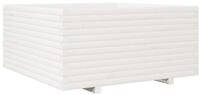 vidaXL Blumentopf Pflanzk&uuml;bel Wei&szlig; 100x100x49,5 cm Massivholz Kiefer (1 St)